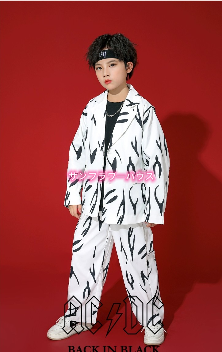 子供服 セットアップ ダンスウェア ステージ衣装 2点セット キッズ 長袖 ヒップホップ 練習着 女の子 ロングパンツ ダンス衣装 演出服 男の子 Tシャツ 