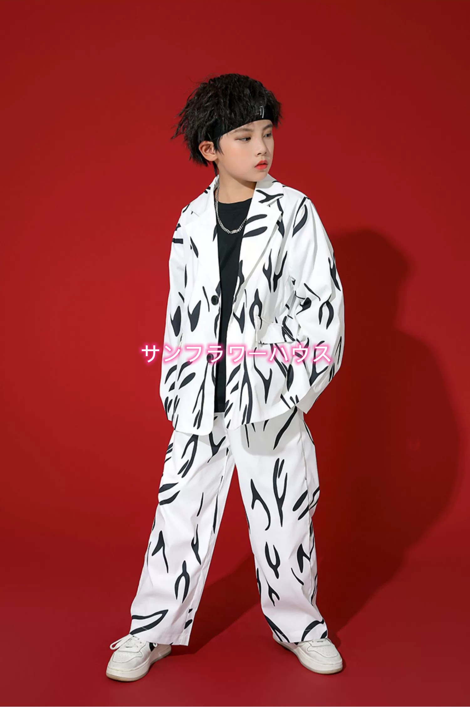 子供服 セットアップ ダンスウェア ステージ衣装 2点セット キッズ 長袖 ヒップホップ 練習着 女の子 ロングパンツ ダンス衣装 演出服 男の子 Tシャツ 