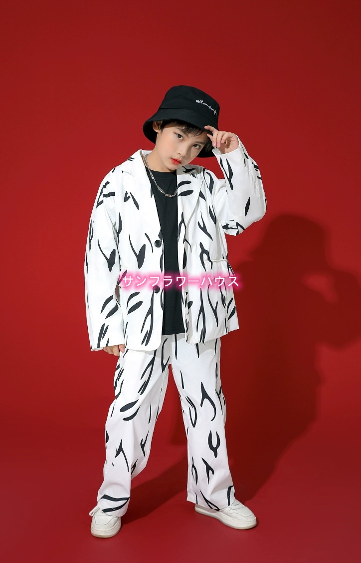 子供服 セットアップ ダンスウェア ステージ衣装 2点セット キッズ 長袖 ヒップホップ 練習着 女の子 ロングパンツ ダンス衣装 演出服 男の子 Tシャツ 