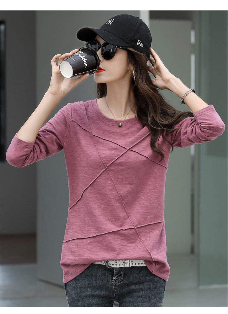 セール Tシャツ レディース カットソー 長袖 ラウンドネック カジュアル おしゃれ トップス インナー ブラウス プルオーバー シンプル ゆったり 