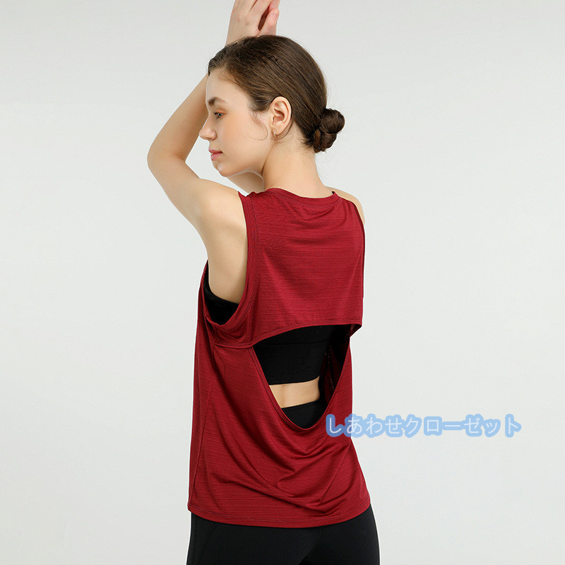 ヨガウェア レディース トップス 袖なし Tシャツ ホットヨガ おしゃれ かわいい 速乾 スポーツウェア フィットネス 吸汗 ランニングウェア 