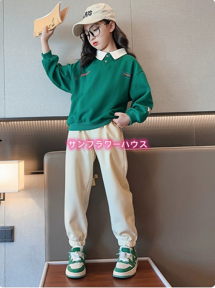 子ども服 キッズ トップス 長袖 セーター スウェット ガールズ トレーナー ボーイズ シンプル 女の子 ポロシャツ ジュニア 韓国 カジュアル 
