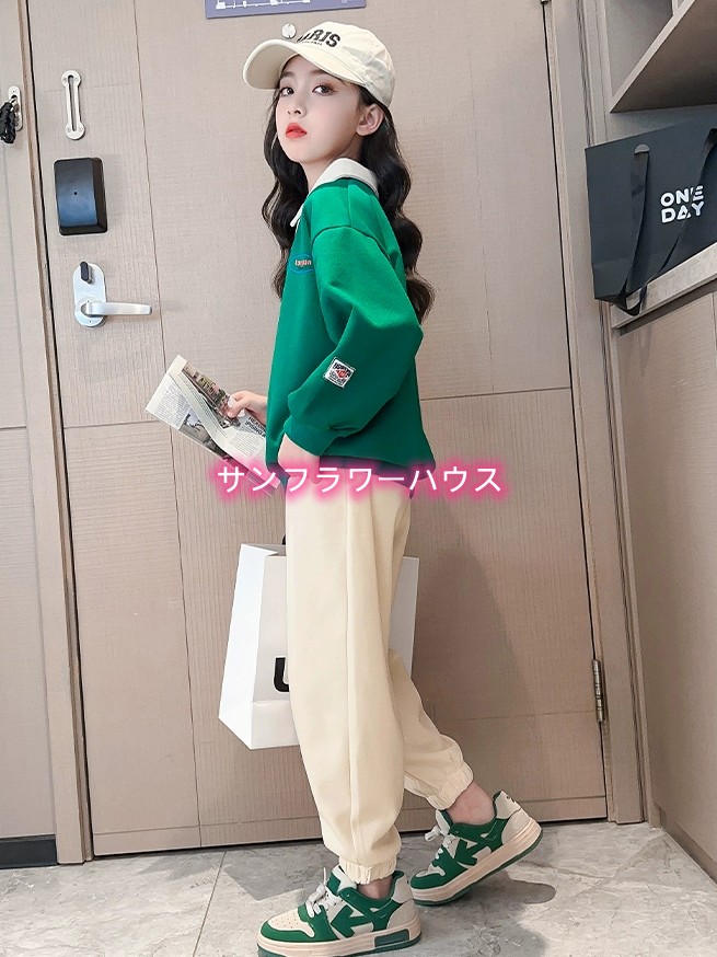 子ども服 キッズ トップス 長袖 セーター スウェット ガールズ トレーナー ボーイズ シンプル 女の子 ポロシャツ ジュニア 韓国 カジュアル 