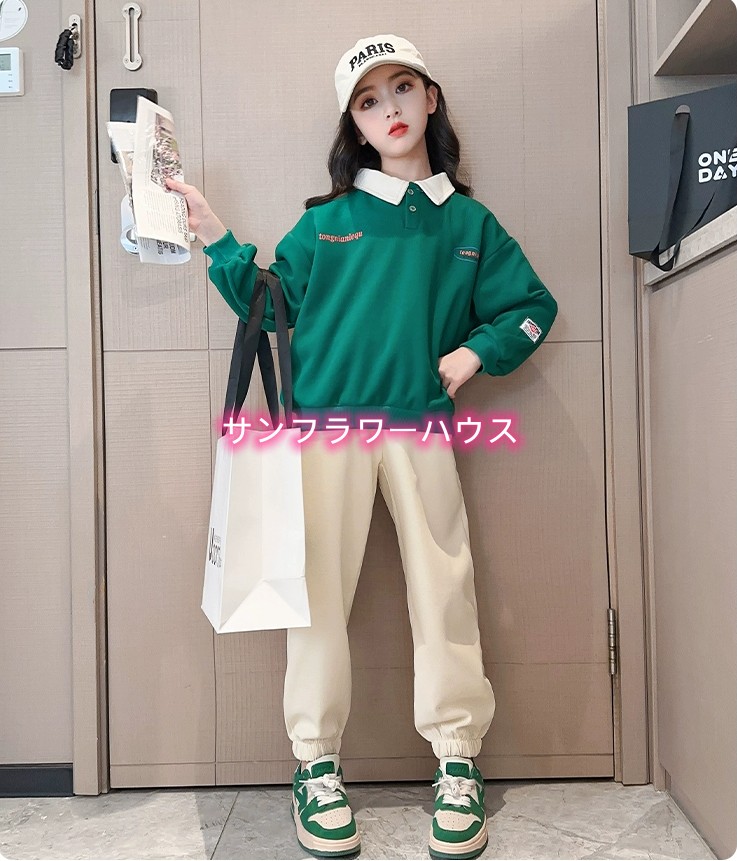 子ども服 キッズ トップス 長袖 セーター スウェット ガールズ トレーナー ボーイズ シンプル 女の子 ポロシャツ ジュニア 韓国 カジュアル 