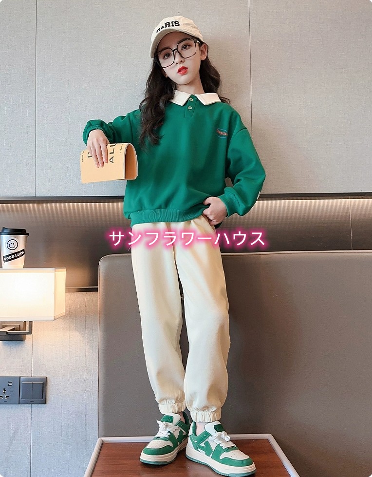 子ども服 キッズ トップス 長袖 セーター スウェット ガールズ トレーナー ボーイズ シンプル 女の子 ポロシャツ ジュニア 韓国 カジュアル 