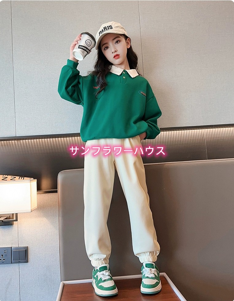 子ども服 キッズ トップス 長袖 セーター スウェット ガールズ トレーナー ボーイズ シンプル 女の子 ポロシャツ ジュニア 韓国 カジュアル 