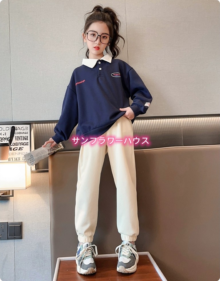 子ども服 キッズ トップス 長袖 セーター スウェット ガールズ トレーナー ボーイズ シンプル 女の子 ポロシャツ ジュニア 韓国 カジュアル 