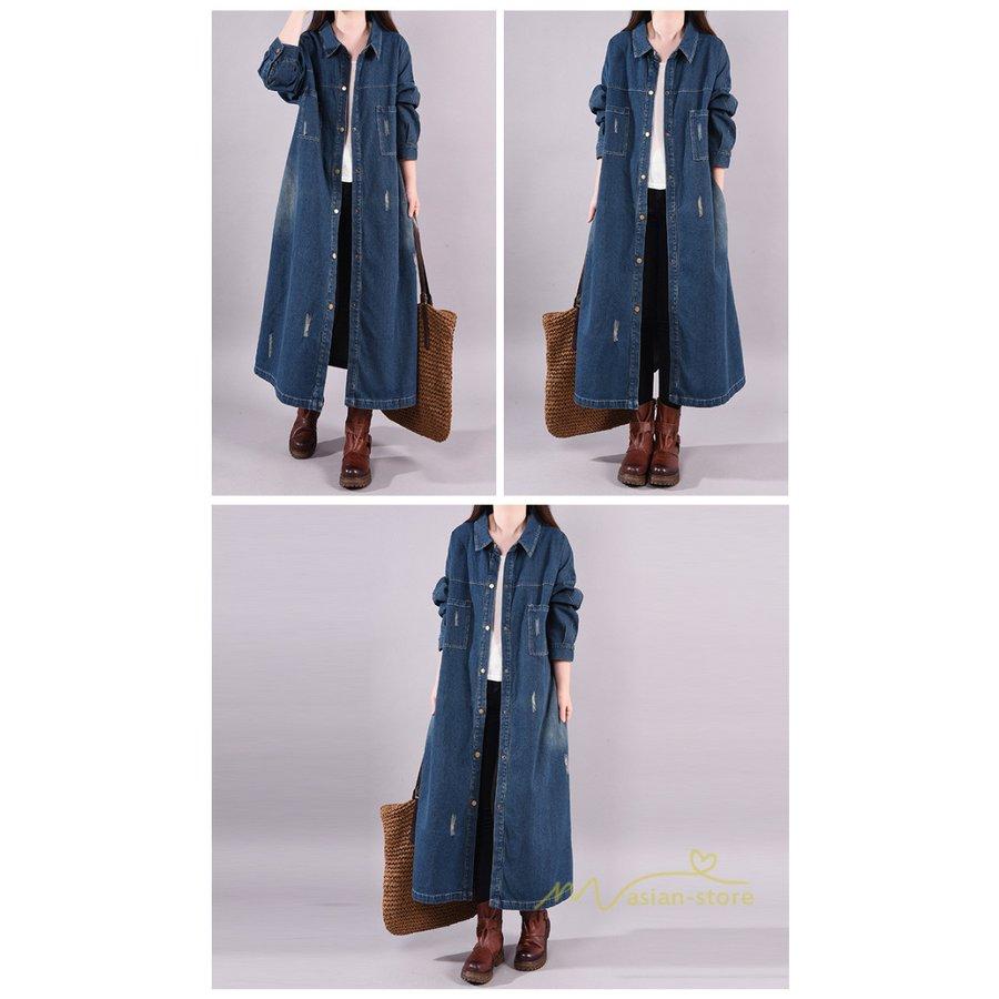 デニムワンピース シャツワンピース ジーンズ ロング丈 ワンピース レディース 秋服 20代30代40代50代 トレンド ジーンズ デニムシャツ 着痩せ カーディガン 