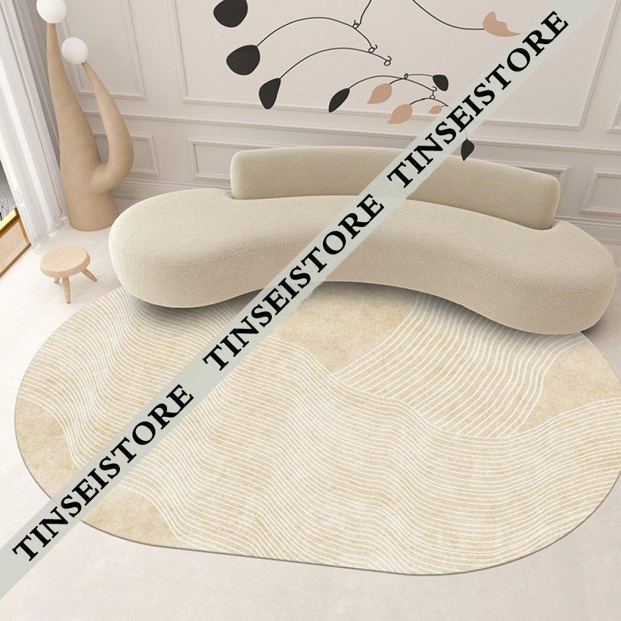 北欧 円丸ラグマット部屋 丸型カーペット 円形 ラグ カーペット 柔らか 床暖房対応 まる型 マット書斎 洗える 丸いカーペット 防音 おしゃれ幾何学柄 