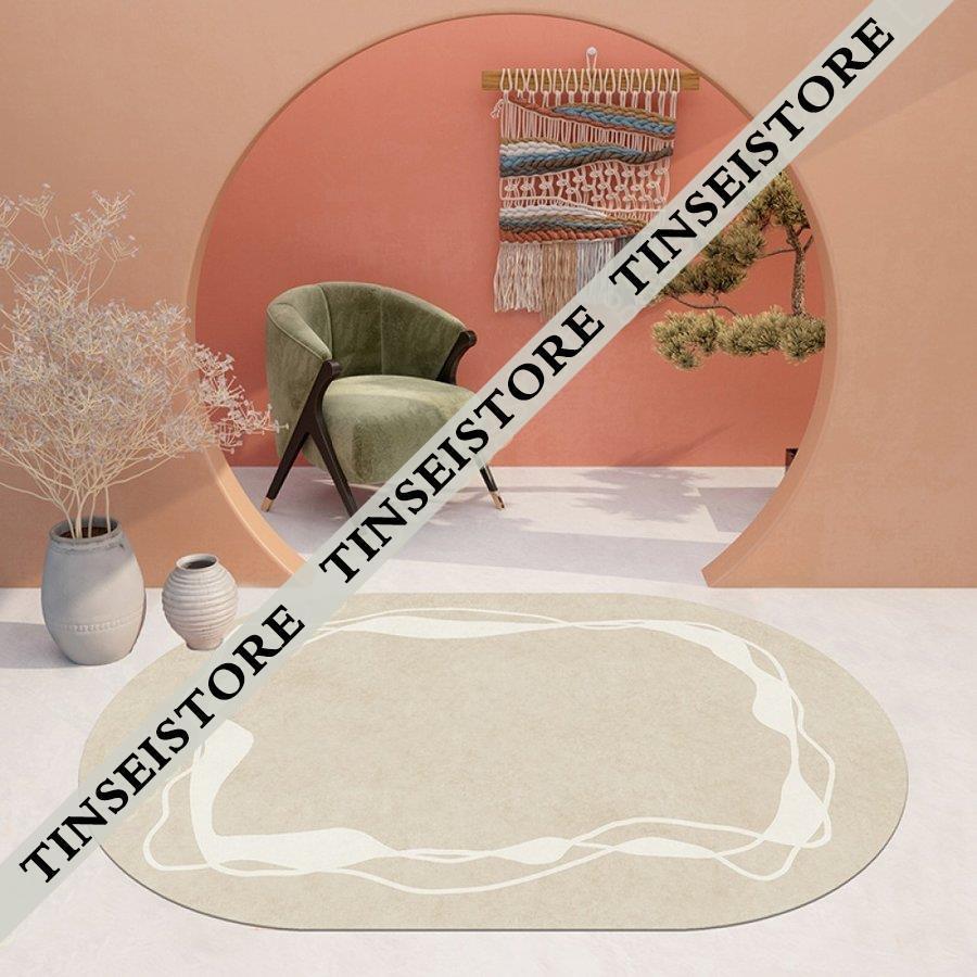 北欧 円丸ラグマット部屋 丸型カーペット 円形 ラグ カーペット 柔らか 床暖房対応 まる型 マット書斎 洗える 丸いカーペット 防音 おしゃれ幾何学柄 