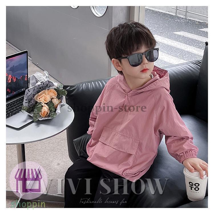 キッズ アウター 長袖 トップス フードつき プルオーバー ポケット カジュアル 動きやすい シンプル ノー あわせやすい 着やすい 