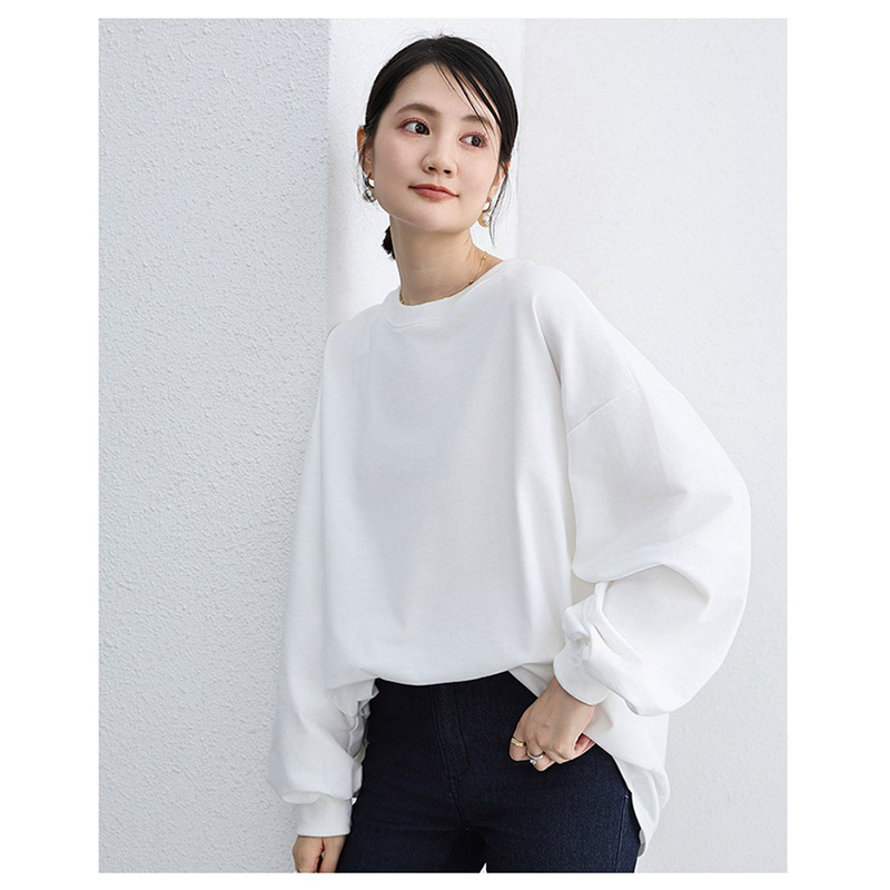 トレーナー レディース ゆったり スウェット カットソー 長袖 可愛い ビッグシルエット プルオーバー おしゃれ Tシャツ ストライプ 大きいサイズ カジュアル 