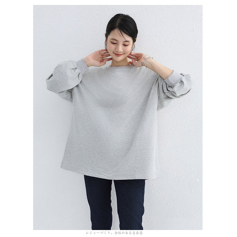 トレーナー レディース ゆったり スウェット カットソー 長袖 可愛い ビッグシルエット プルオーバー おしゃれ Tシャツ ストライプ 大きいサイズ カジュアル 