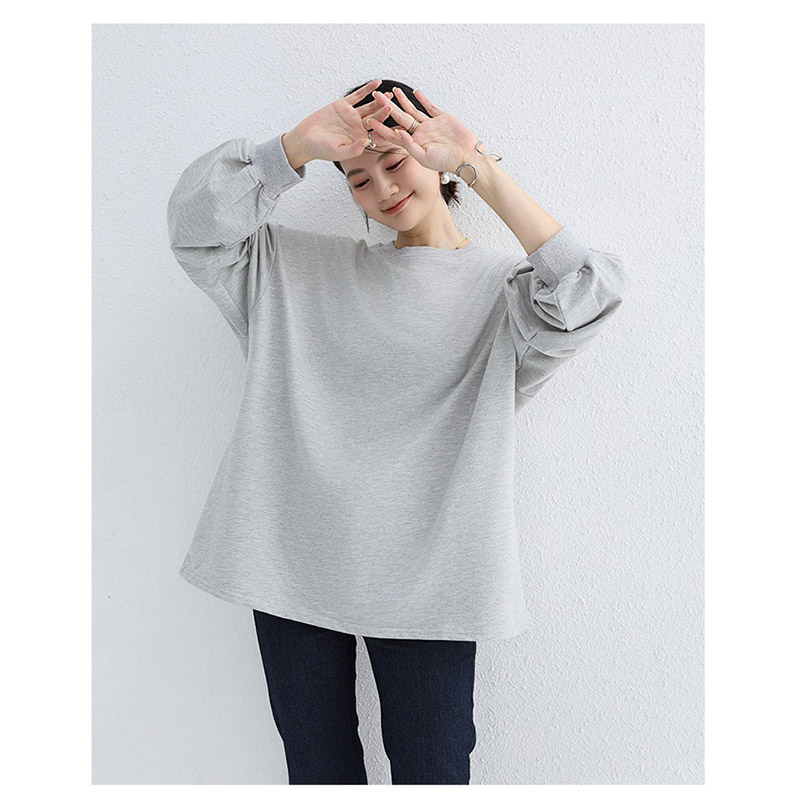トレーナー レディース ゆったり スウェット カットソー 長袖 可愛い ビッグシルエット プルオーバー おしゃれ Tシャツ ストライプ 大きいサイズ カジュアル 