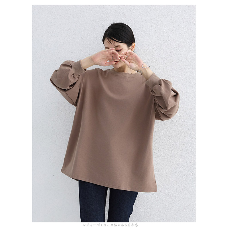 トレーナー レディース ゆったり スウェット カットソー 長袖 可愛い ビッグシルエット プルオーバー おしゃれ Tシャツ ストライプ 大きいサイズ カジュアル 