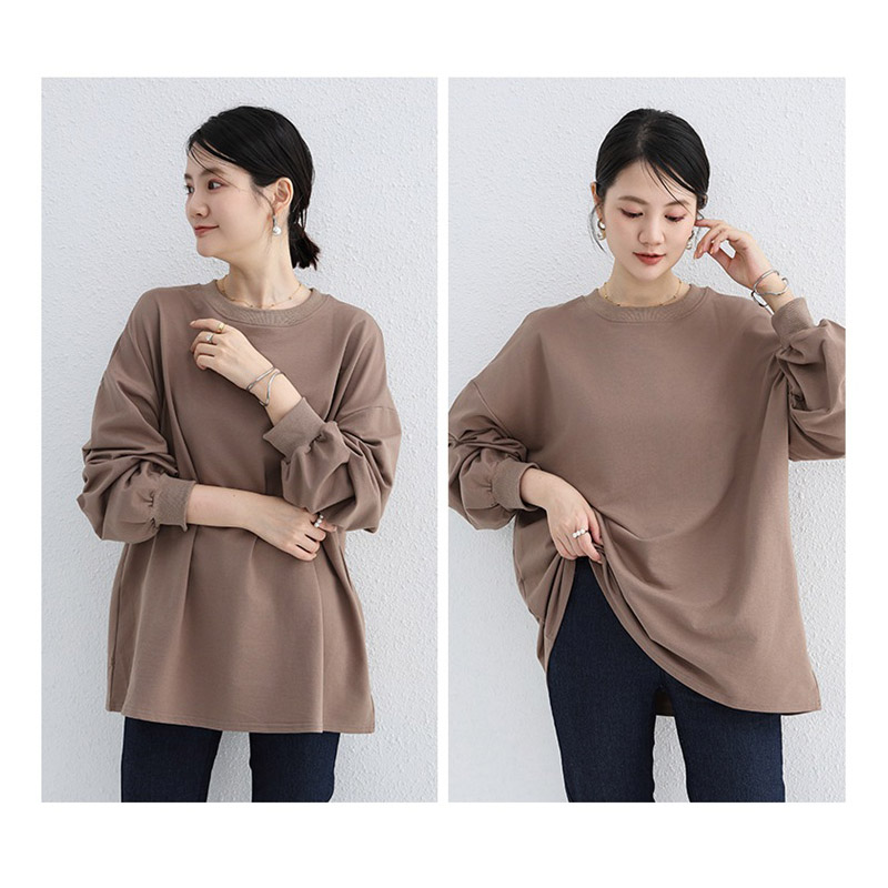 トレーナー レディース ゆったり スウェット カットソー 長袖 可愛い ビッグシルエット プルオーバー おしゃれ Tシャツ ストライプ 大きいサイズ カジュアル 