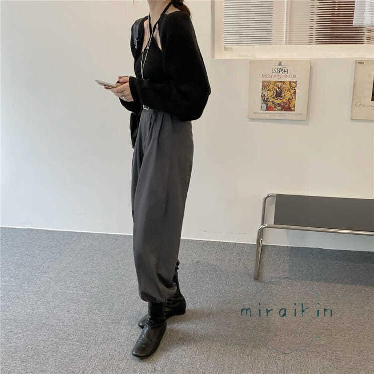 ボレロニットカーディガン クロップド丈 秋 レディース 大人カジュアル 長袖ショート丈カーデ ドロップショルダー 前開きニットトップス 羽織り 韓国 