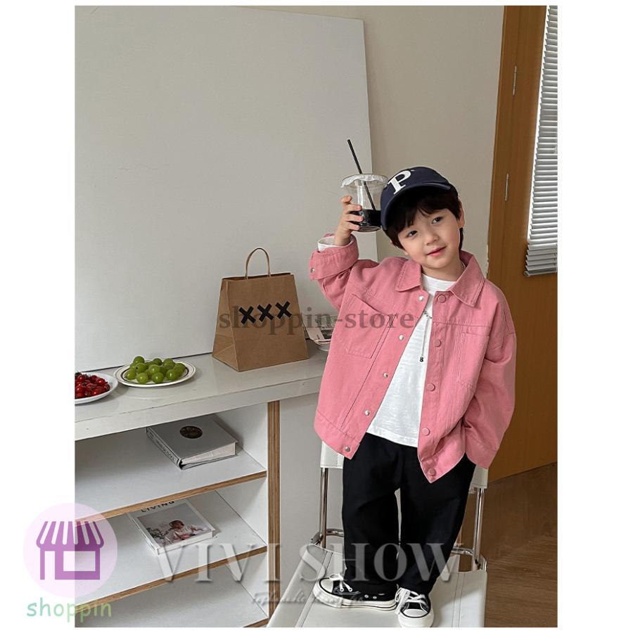 キッズ シャツ 長袖 トップス アウター スナップボタン 着やすい おしゃれ あわせやすい かわいい ゆったり ノーカジュアルシャツ 動きやすい シンプル 