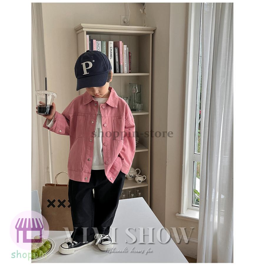 キッズ シャツ 長袖 トップス アウター スナップボタン 着やすい おしゃれ あわせやすい かわいい ゆったり ノーカジュアルシャツ 動きやすい シンプル 