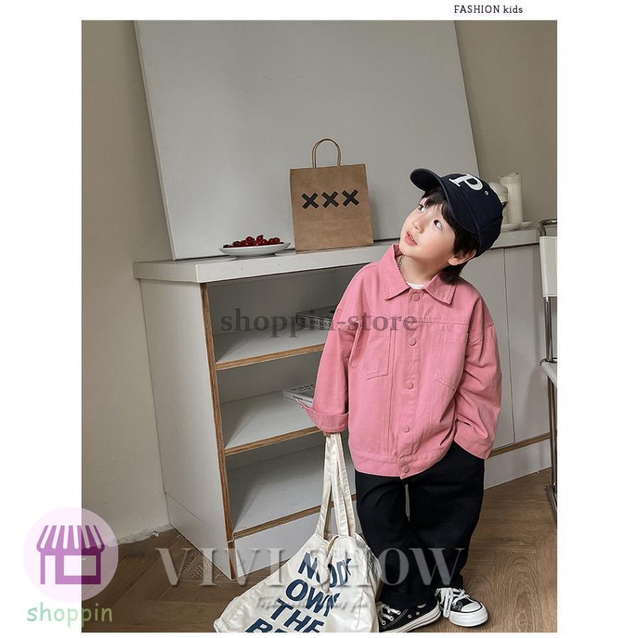 キッズ シャツ 長袖 トップス アウター スナップボタン 着やすい おしゃれ あわせやすい かわいい ゆったり ノーカジュアルシャツ 動きやすい シンプル 