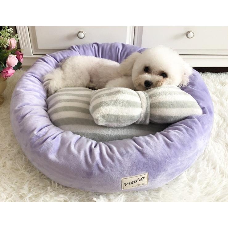 犬ベッド 猫ベッド ペットベッド クッション 猫ベッド 枕付き 猫 柔らかい ふわふわ ぐっすり眠れる 可愛い 外径45-55-65ＣＭ 小中型犬 選べる３色 犬猫兼用 