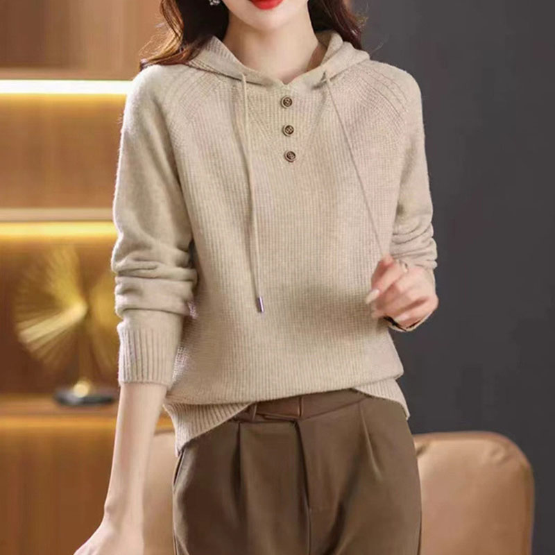 ニット レディース カーディガン トップス 長袖 フード付き シンプル ゆったり カジュアル ジップアップ 春秋コーデ おしゃれ 