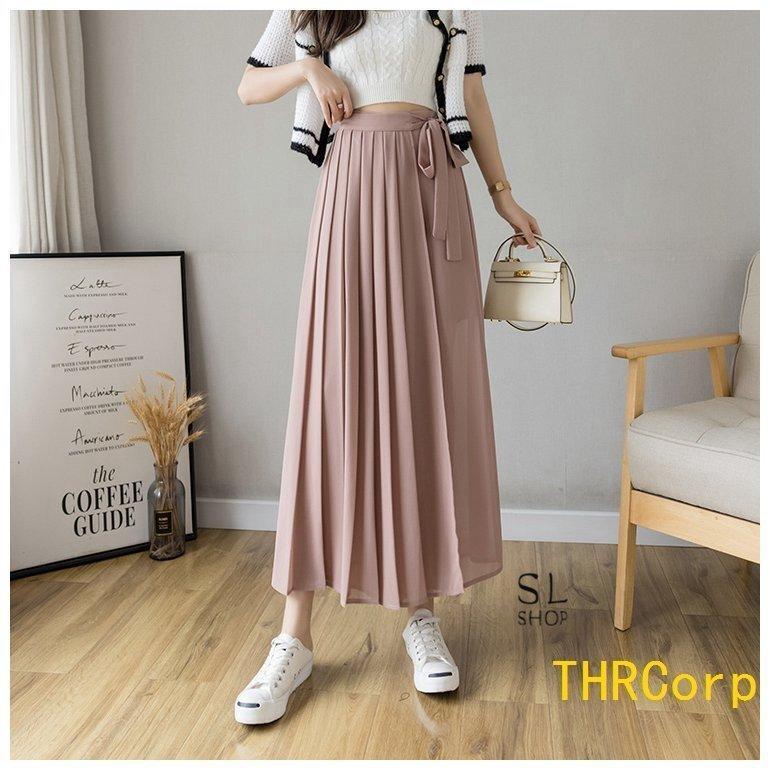 パンツ レディース ワイドパンツ ガウチョパンツ ウエストリボン スカーチョ プリーツ スカンツ フカジュアル 