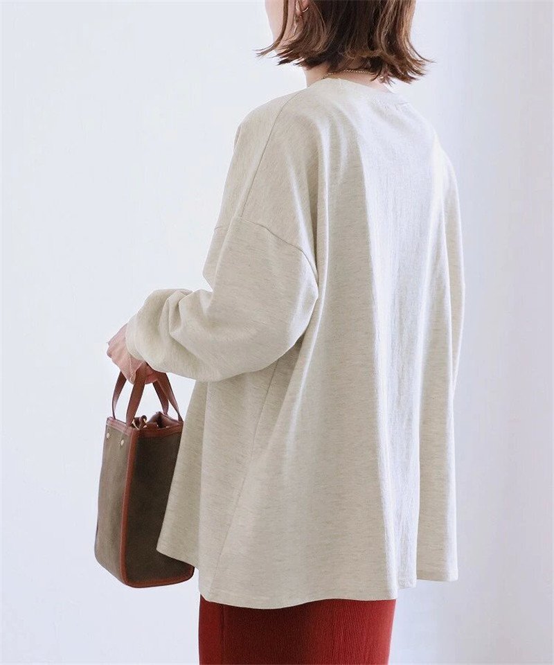 Tシャツ レディース カットソー 長袖 トレーナー トップス カジュアル プレゼント シンプル 母の日 プルオーバー ゆったり ブラウス おしゃれ 