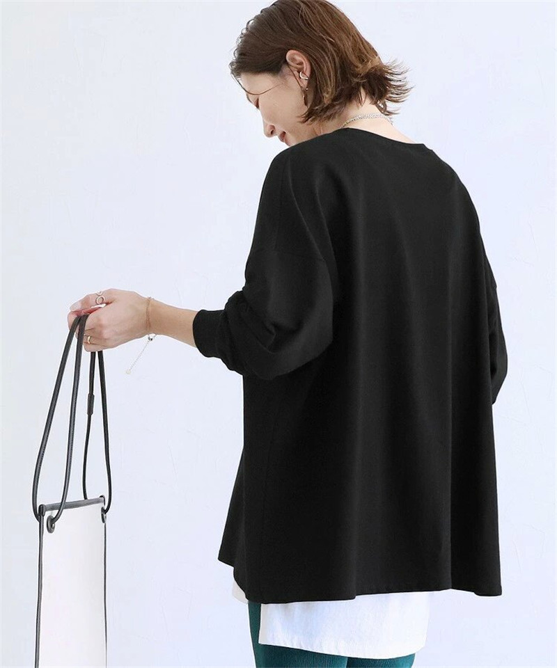 Tシャツ レディース カットソー 長袖 トレーナー トップス カジュアル プレゼント シンプル 母の日 プルオーバー ゆったり ブラウス おしゃれ 