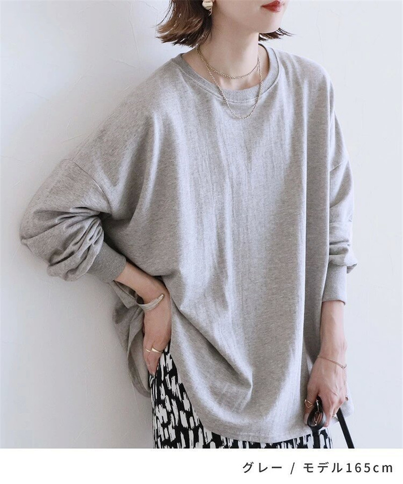 Tシャツ レディース カットソー 長袖 トレーナー トップス カジュアル プレゼント シンプル 母の日 プルオーバー ゆったり ブラウス おしゃれ 