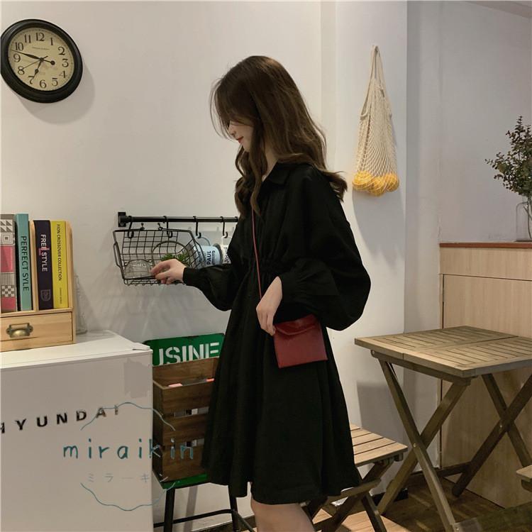 シャツワンピース 長袖 レディース ワンピース ウエストマーク チュニックワンピ きれいめ ボリューム袖 ミニワンピース 20代 30代 おしゃれ 