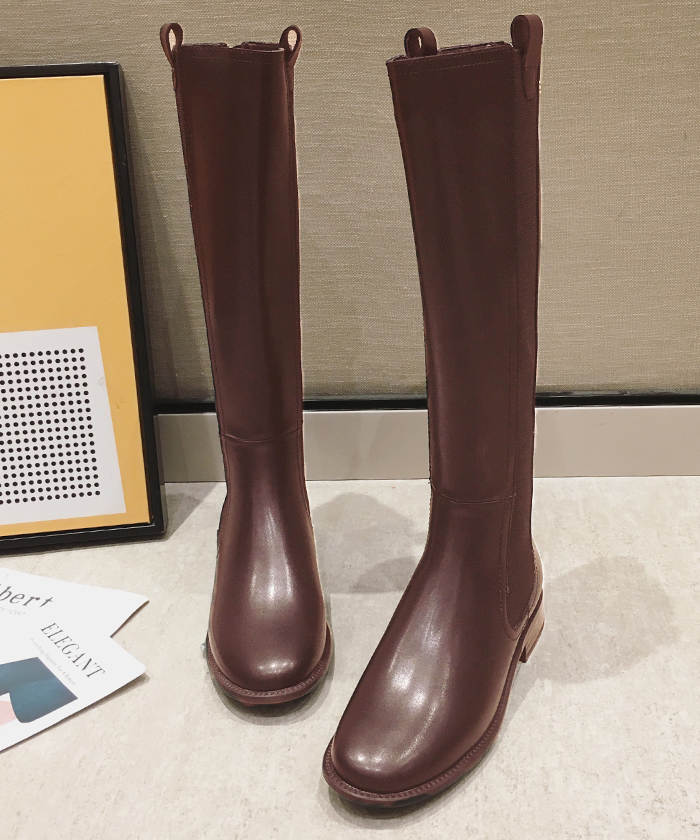 ブーツ レディース 秋 冬 ロング 厚底 カジュアル ファッション シンプル 高見え 旅行 サイドゴアロングブーツ 韓国コーデ きれいめ 