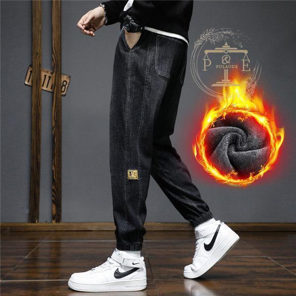 サルエルパンツ メンズ 裏起毛パンツ ジーンズ 厚手 暖かい やや伸縮 秋冬 裏起毛 暖ズボン ストレッチパンツ 暖パン 厚手 