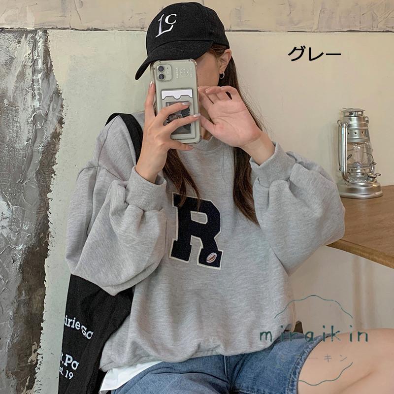 トレーナー プルオーバー レディース ロゴトレーナー トップス ラウンドネック 秋冬 大人 50代 秋服 20代 30代 40代 おしゃれ カジュアル 冬服 長袖 