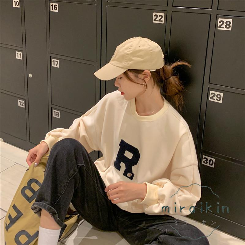 トレーナー プルオーバー レディース ロゴトレーナー トップス ラウンドネック 秋冬 大人 50代 秋服 20代 30代 40代 おしゃれ カジュアル 冬服 長袖 
