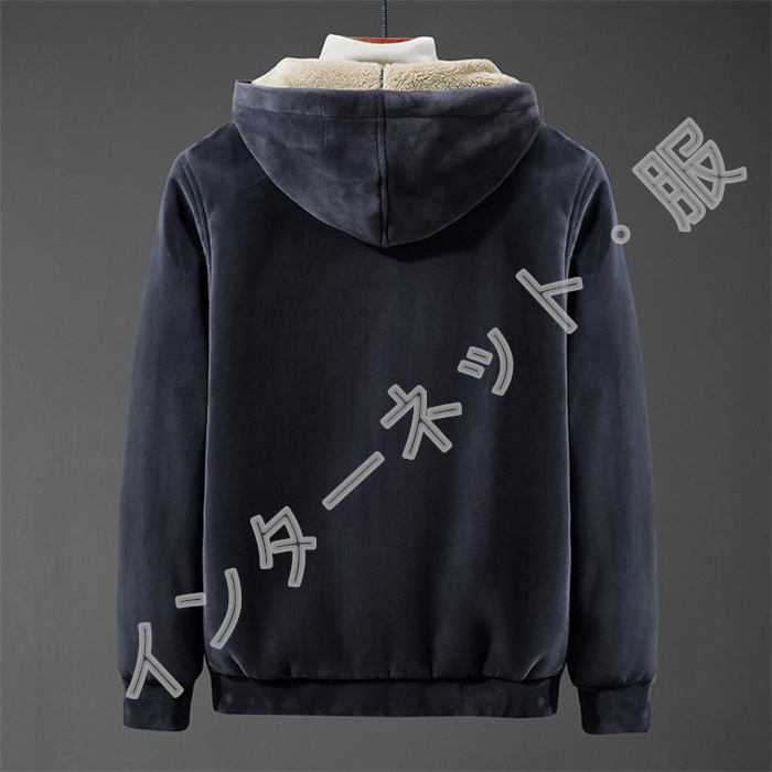 ボアジャケット メンズ フリースジャケット 裏ボア ブルゾン アウター 厚手 防寒 冬服 送料無料 暖か もこもこ 大きいサイズ フード付き ゆったり 