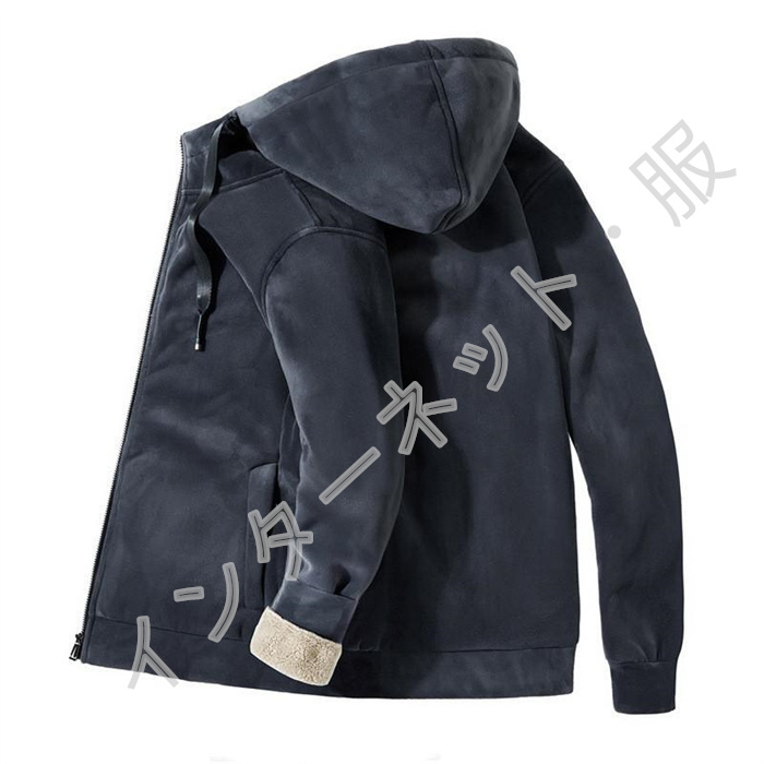 ボアジャケット メンズ フリースジャケット 裏ボア ブルゾン アウター 厚手 防寒 冬服 送料無料 暖か もこもこ 大きいサイズ フード付き ゆったり 