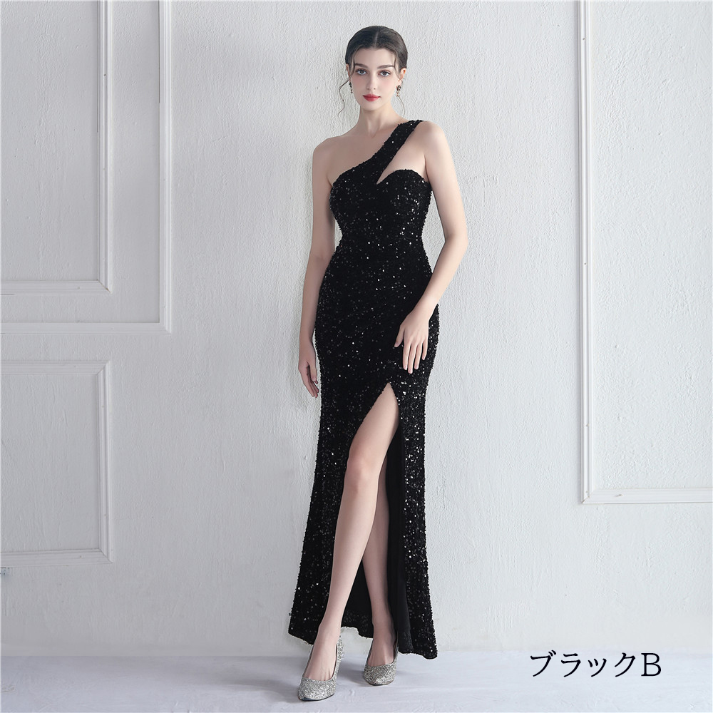 カラードレス マーメイドドレス パーティードレス ワンショルダー イブニングドレス ウェディングドレス 発表会 二次会 スパンファスナー 結婚式 