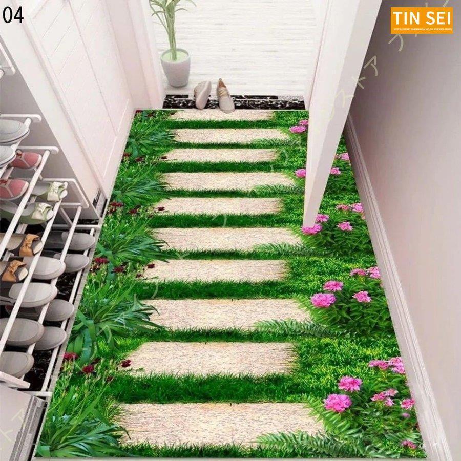 玄関クリーンマット石タイル調 オーロラ 長方形 屋外 水洗い 汚れ落とし 玄関クリーンマット 滑り止め 汚れ落とし 滑り止め 個性的な柄 レトロ ドアマット 