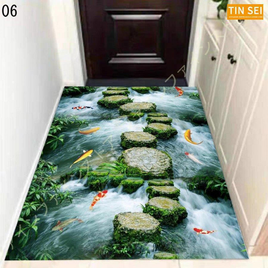 玄関クリーンマット石タイル調 オーロラ 長方形 屋外 水洗い 汚れ落とし 玄関クリーンマット 滑り止め 汚れ落とし 滑り止め 個性的な柄 レトロ ドアマット 