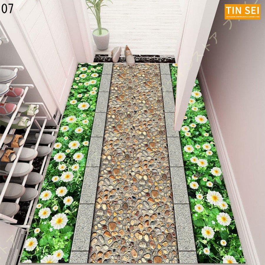 玄関クリーンマット石タイル調 オーロラ 長方形 屋外 水洗い 汚れ落とし 玄関クリーンマット 滑り止め 汚れ落とし 滑り止め 個性的な柄 レトロ ドアマット 