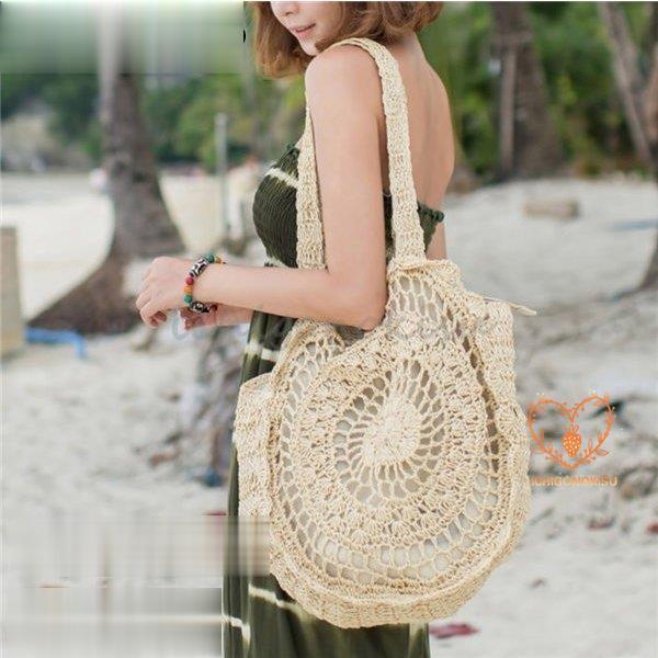 かごバッグ レディース トートバッグ ショルダーバッグ レース 肩掛け ストローバッグ 遠足 手提げバッグ 旅行 ハンドバッグバスケット 