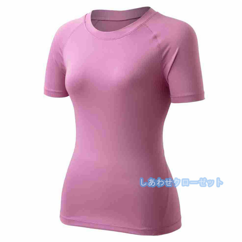 ヨガウェア レディース トップス 半袖 Tシャツ ホットヨガ かわいい 吸汗 ランニングウェア 速乾 おしゃれ フィットネス スポーツウェア 