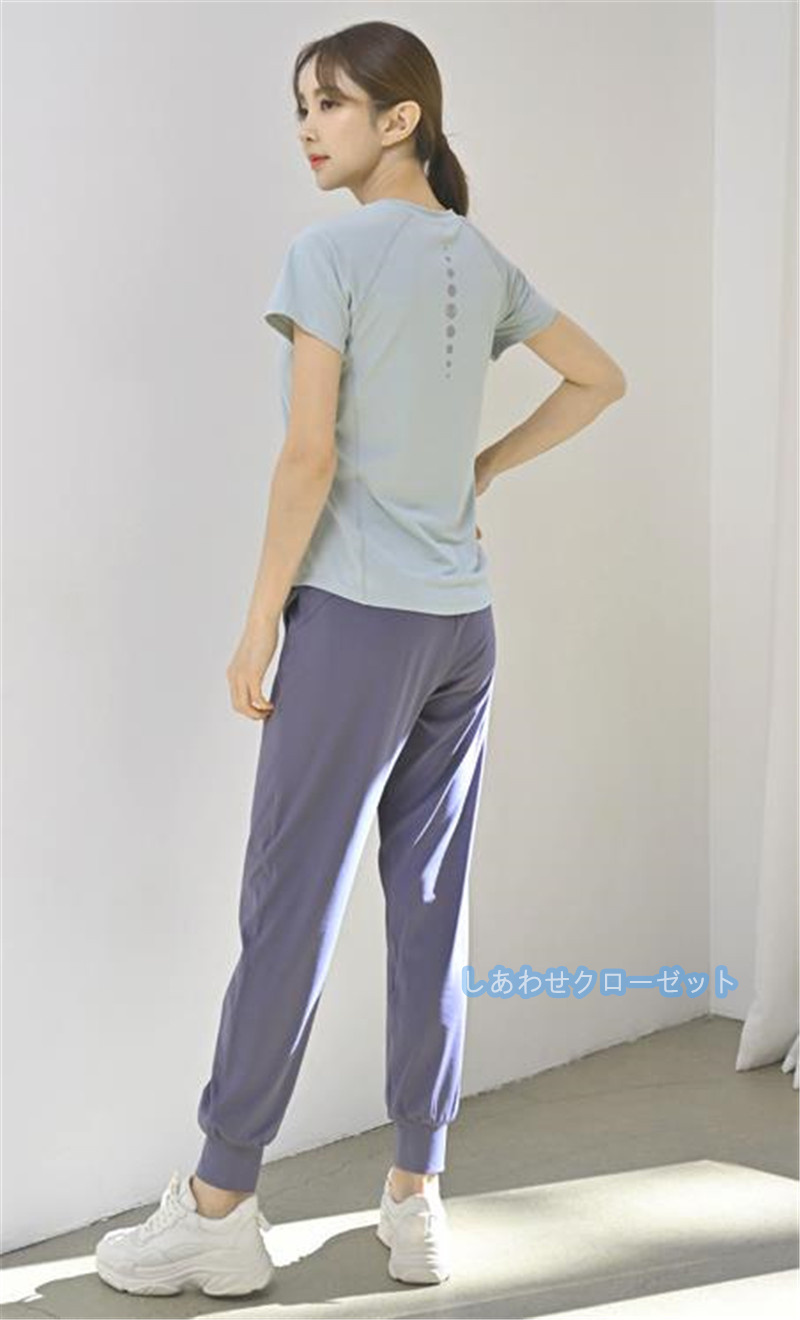 ヨガウェア レディース トップス 半袖 Tシャツ ホットヨガ かわいい 吸汗 ランニングウェア 速乾 おしゃれ フィットネス スポーツウェア 