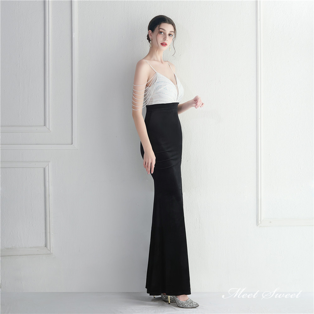 カラードレス マーメイドドレス パーティードレス 切替 ノースリーブ キャミソール ウェディングドレス 結婚式 二次会 ビーズ スリット イブニングドレス 