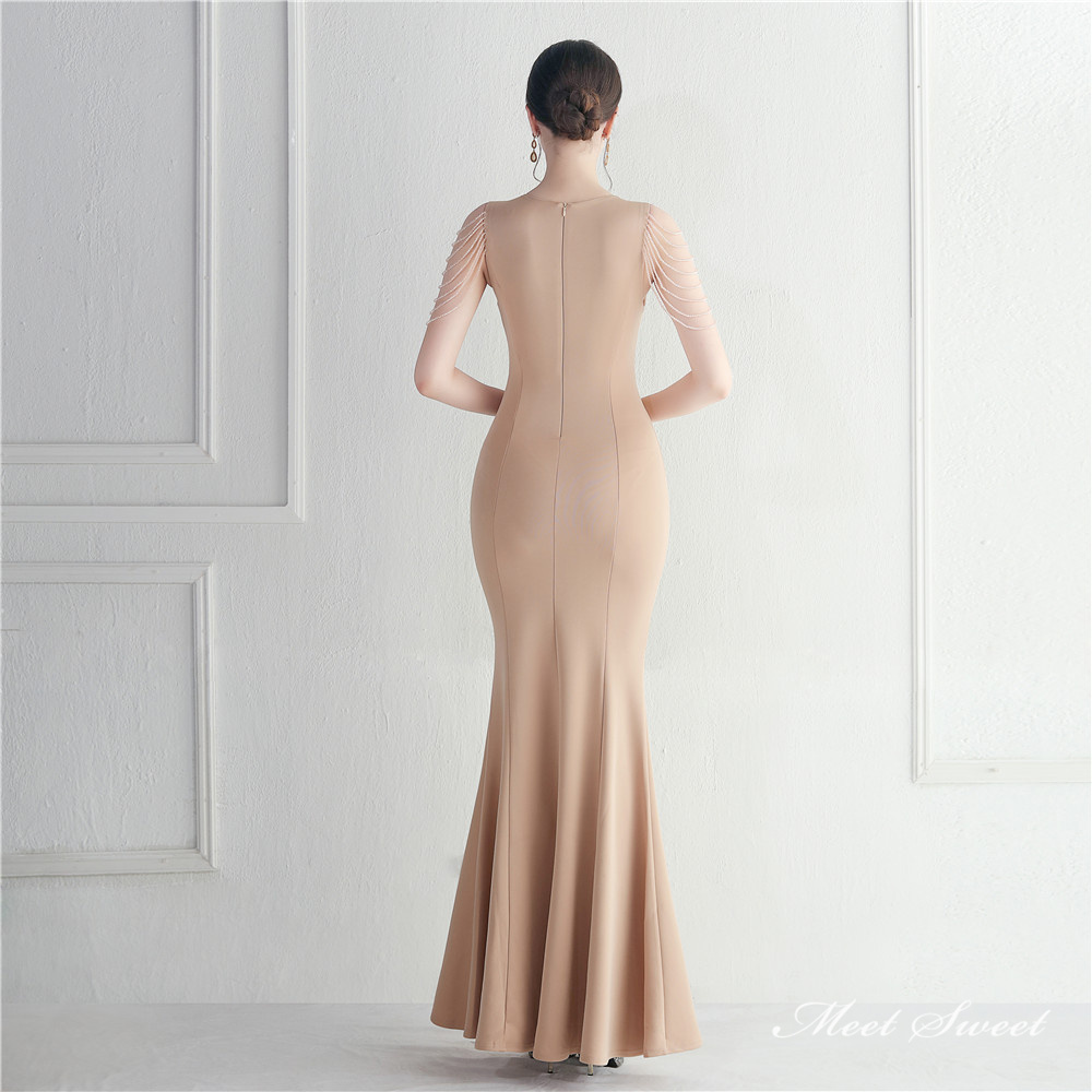 カラードレス マーメイドドレス パーティードレス ビーズ イブニングドレス ウェディングドレス サテン 二次会 ウエディングドレス ファスナー 発表会 結婚式 