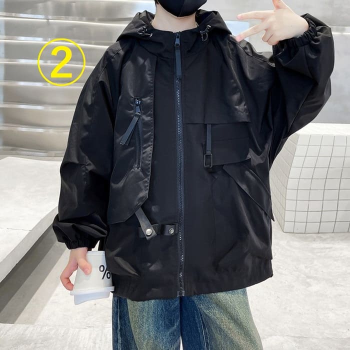 小学生 男の子 マウンテンウインドブレーカー ジャンパー フード付きジャケット 春秋 キッズ 子ども アウター ジュニア 通学 子供服 韓国 