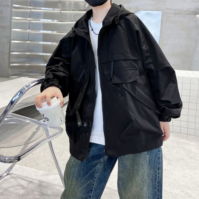 小学生 男の子 マウンテンウインドブレーカー ジャンパー フード付きジャケット 春秋 キッズ 子ども アウター ジュニア 通学 子供服 韓国 