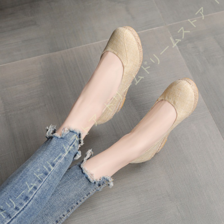 柔らかい パンプス ラウンドトゥ 5CM ウェッジソール レディース フォーマル 結婚式 通勤 かわいい 秋 夏 疲れない 春 無地 宴会 美脚 ジュート 女性 防滑 