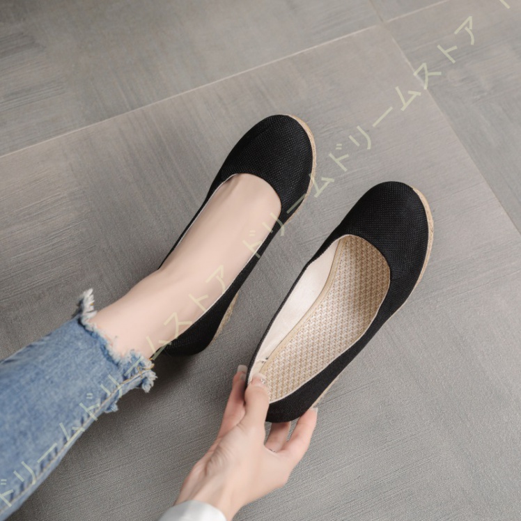 柔らかい パンプス ラウンドトゥ 5CM ウェッジソール レディース フォーマル 結婚式 通勤 かわいい 秋 夏 疲れない 春 無地 宴会 美脚 ジュート 女性 防滑 